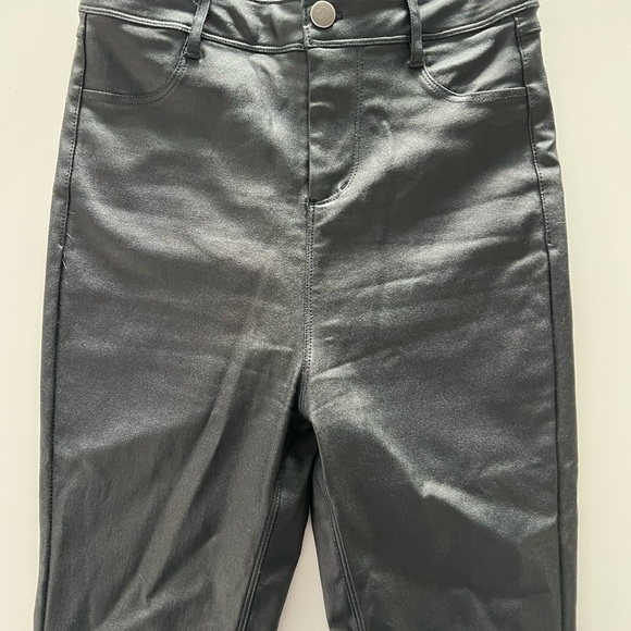 Black synthetic leather high waist skinny jeans - Picture 4 of 5